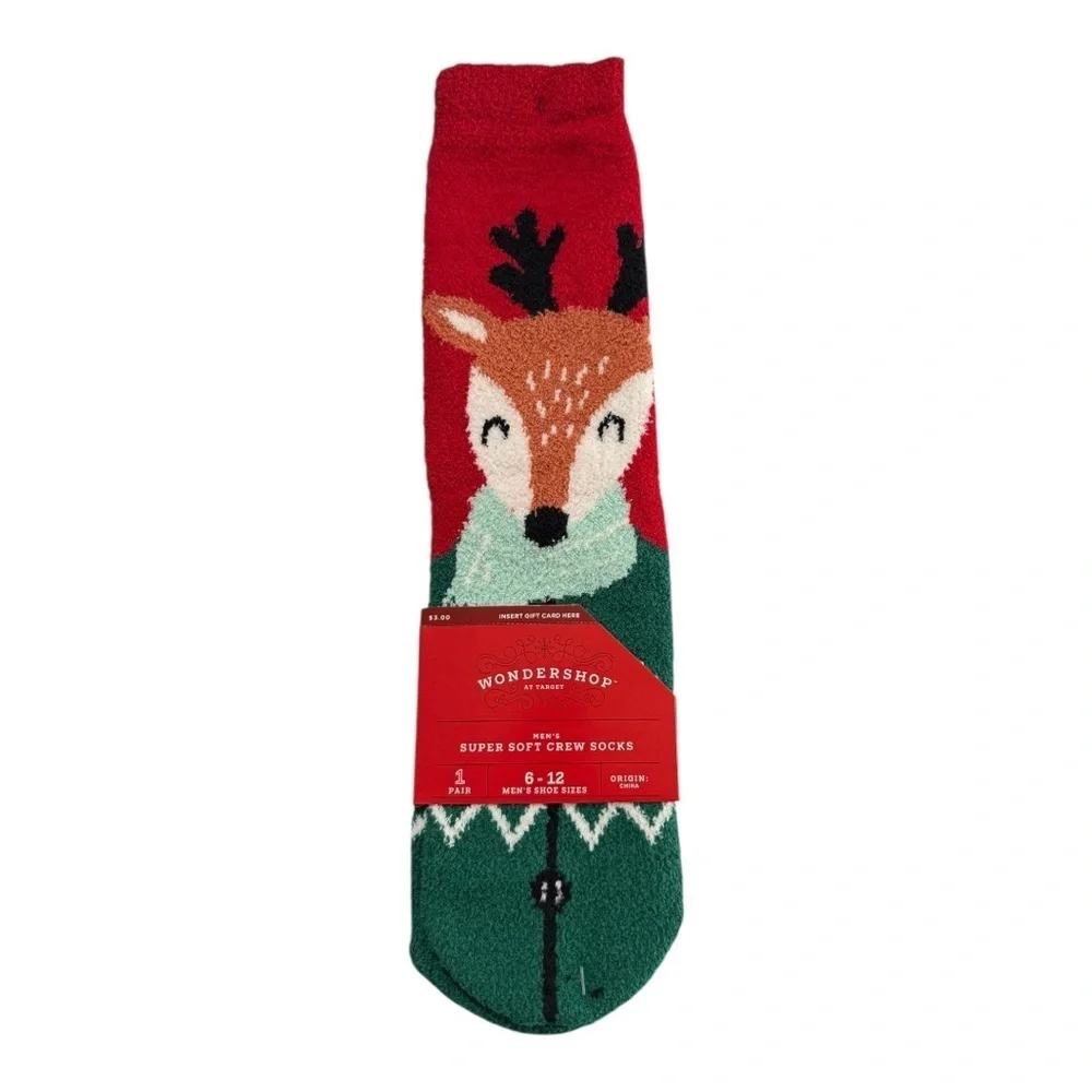 Wondershop Christmas Crew Socks – Reindeer Design